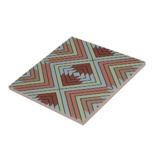 South West American Indian Style Patterned Art Tile