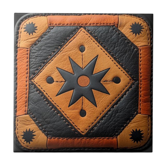 South West Beautiful Country Style Leather Tile (Front)
