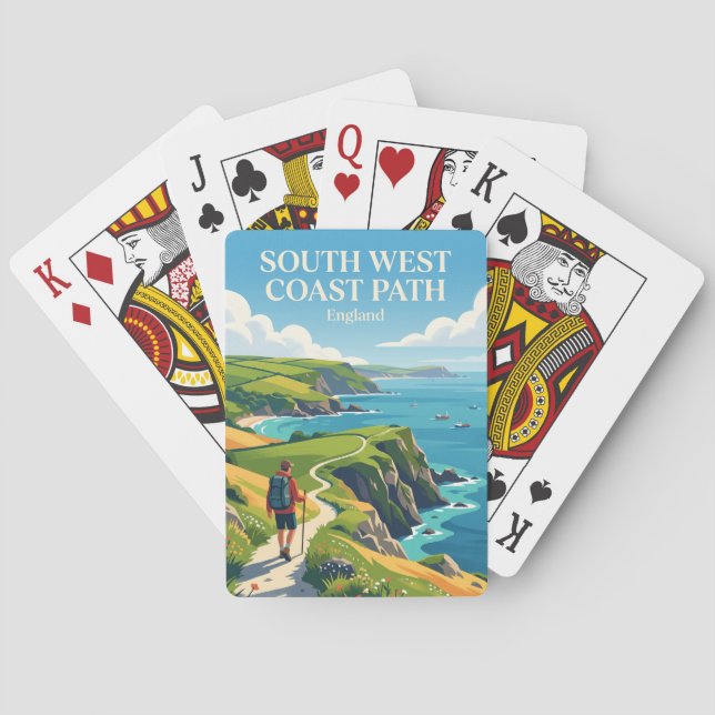 South West Coast Path, Cornwall section England Playing Cards (Back)