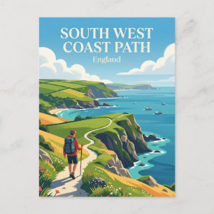 South West Coast Path, Cornwall section England Postcard