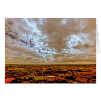 South West View from Glastonbury Tor Card