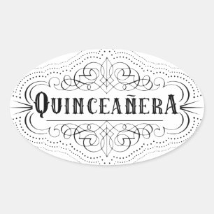 South Western Quinceañera Oval Sticker
