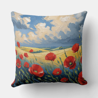 South wind in poppies cushion