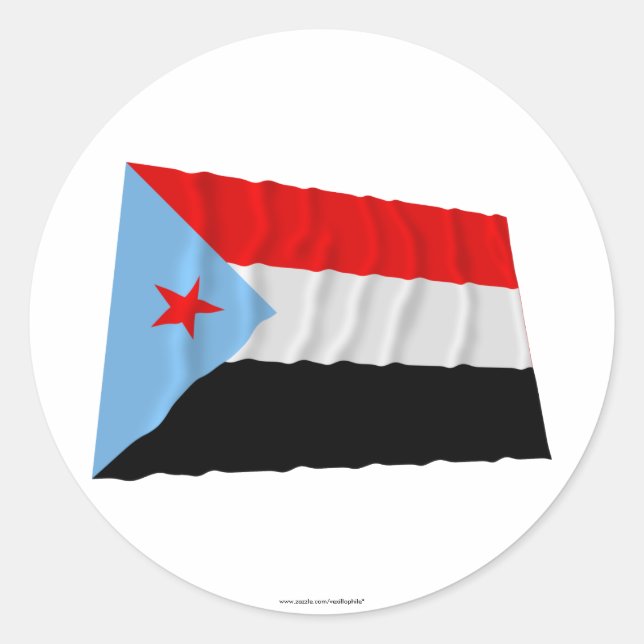South Yemen Waving Flag (1967-1990) Classic Round Sticker (Front)