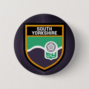 South Yorkshire Flag 6 Cm Round Badge