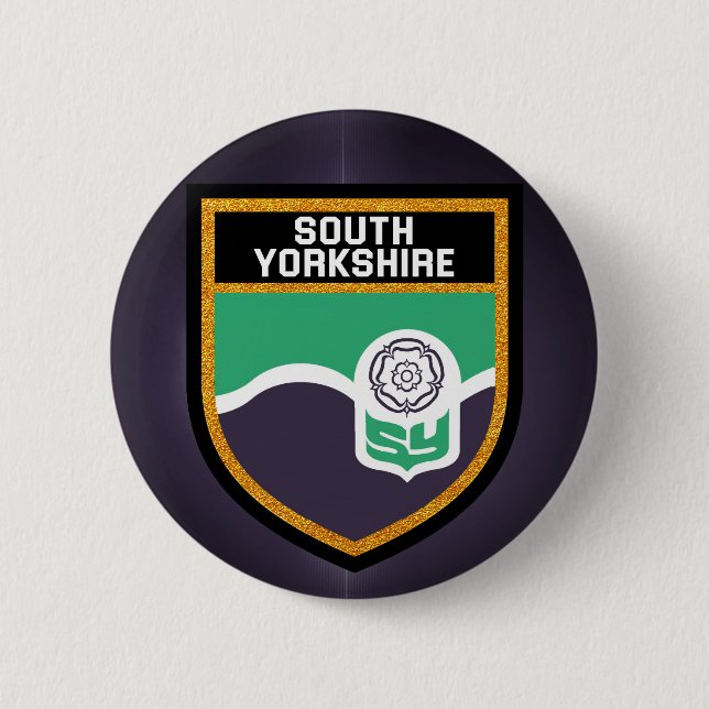 South Yorkshire Flag 6 Cm Round Badge (Front)