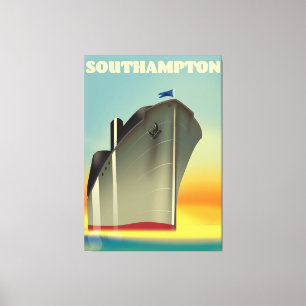 Southampton cruise liner travel poster canvas print