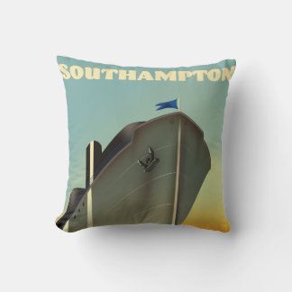Southampton cruise liner travel poster cushion