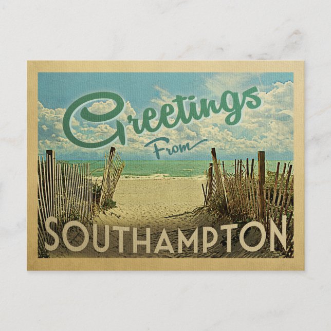 Southampton Postcard Beach Vintage Travel (Front)