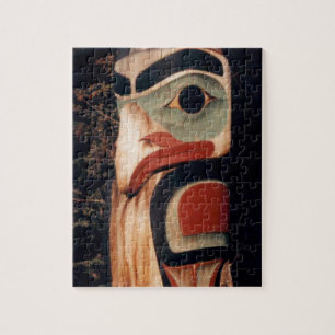Southeast Alaska Wood Carved Totem Pole Jigsaw Puzzle