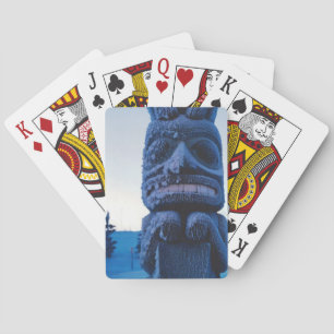 Southeast Alaska Wood Carved Totem Pole Winter Playing Cards