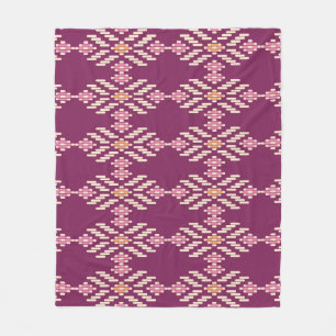 Southeast Asian: Retro Aboriginal Pattern Fleece Blanket