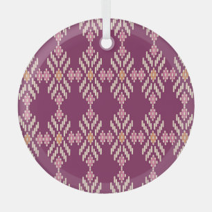 Southeast Asian: Retro Aboriginal Pattern Glass Tree Decoration