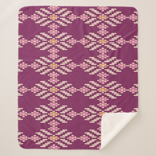 Southeast Asian: Retro Aboriginal Pattern Sherpa Blanket