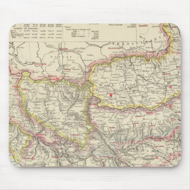 Southeast Europe, Romania, Turkey, Servia Mouse Mat (Front)