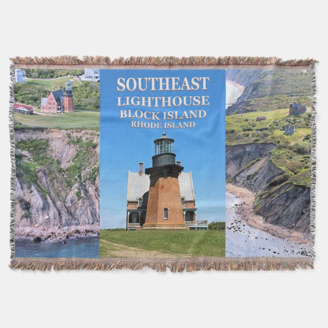 Southeast Lighthouse Block Island RI Throw Blanket (Front)