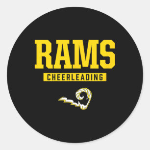 Southeast Polk Rams Logo Cheerleading Hs  Classic Round Sticker