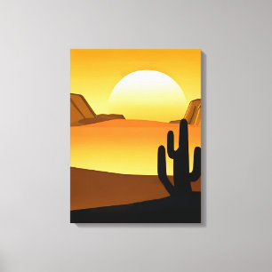 Southeastern Desert Sunset with Mesas Canvas Print