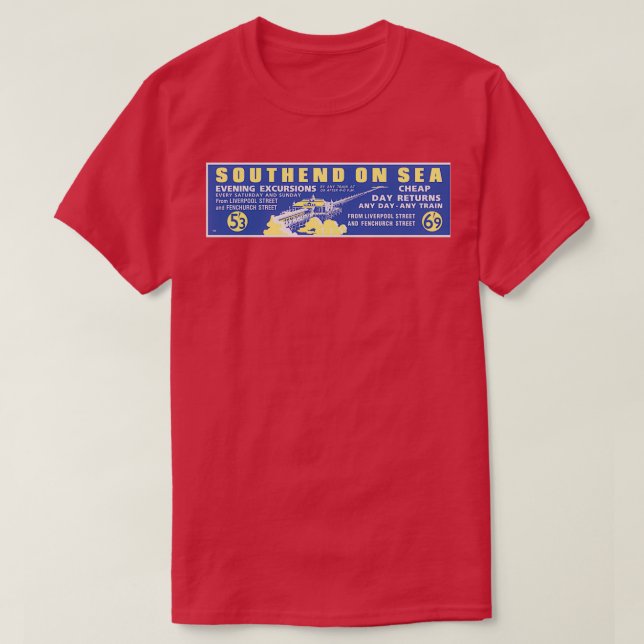 Southend on Sea Railway Advert 1950s T-Shirt (Design Front)