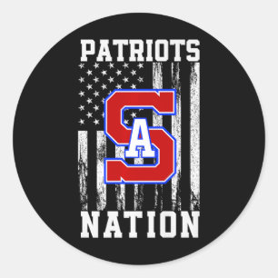 Southern Alamance Patriots Logo Nation Hs Classic Round Sticker
