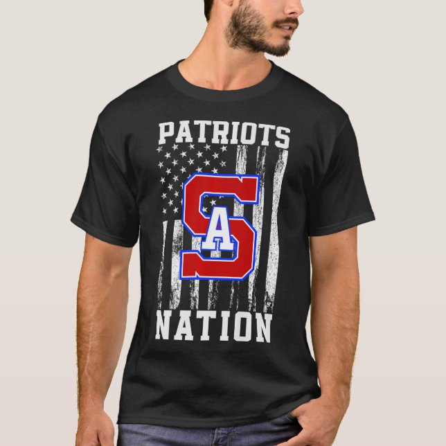 Southern Alamance Patriots Logo Nation Hs  T-Shirt (Front)