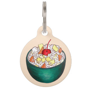 Southern Ambrosia Coconut Marshmallow Fruit Salad Pet Tag