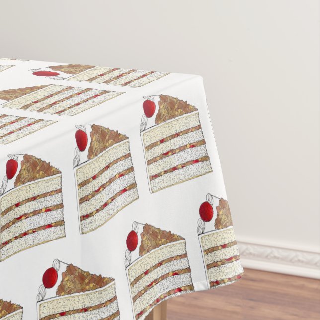 Southern American Lane Cake Cherry Coconut Pecan Tablecloth (In Situ)