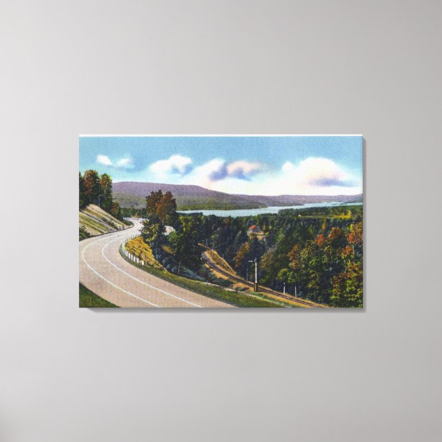 Southern Approach to Lake from Highway Canvas Print (Front)