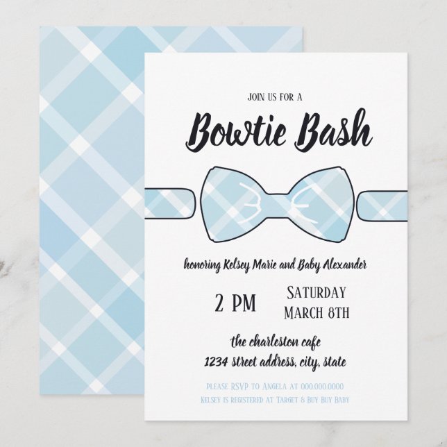 Southern baby  boy Bowtie Bash Invitation (Front/Back)