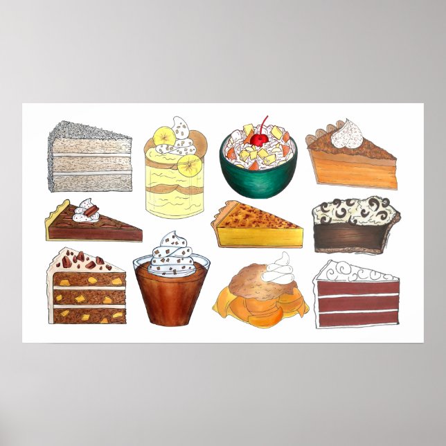 Southern Bakery Food Desserts USA American South Poster (Front)