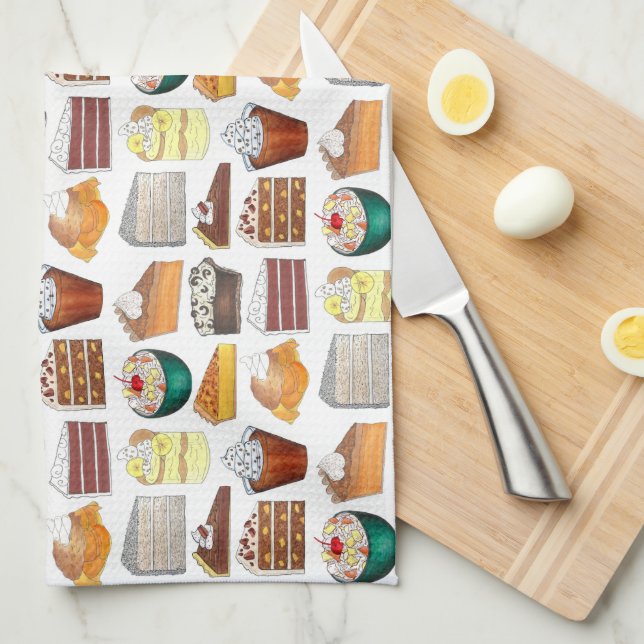 Southern Bakery Food Desserts USA American South Tea Towel (Quarter Fold)