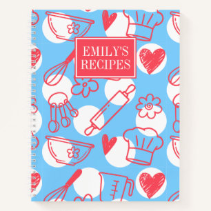 Southern Baking Polka Dot Pattern Recipe Notebook