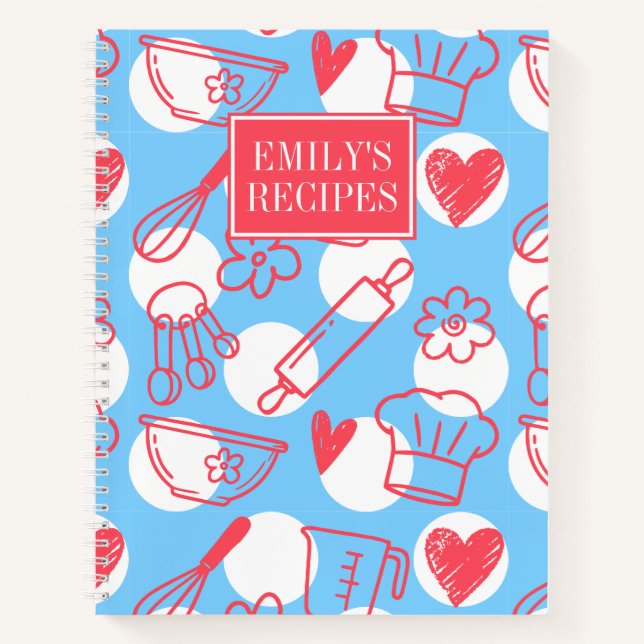 Southern Baking Polka Dot Pattern Recipe Notebook (Front)