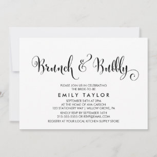 Southern Belle Calligraphy Brunch & Bubbly Invitation