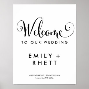 Southern Belle Calligraphy Welcome Wedding Poster