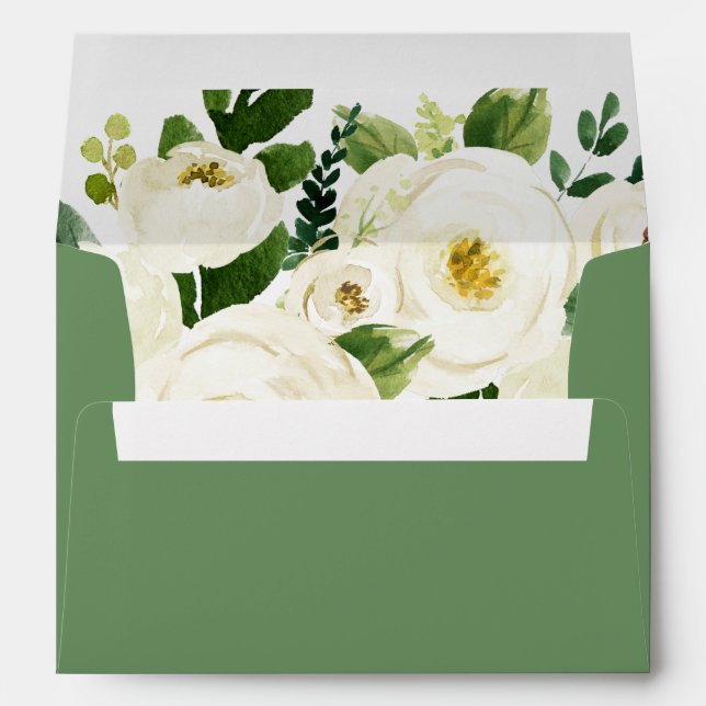 Southern Belle | Floral Wedding Invitation Envelope (Back (Bottom))