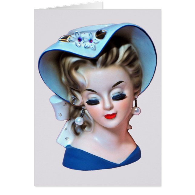Southern Belle Head Vase Bonnet Lady Greeting Card (Front)