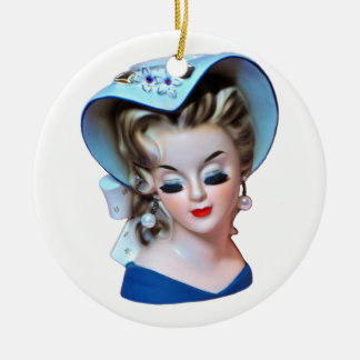 Southern Belle Head Vase Bonnet Lady Old Fashioned Ceramic Tree Decoration