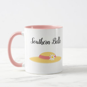 Southern Belle Summer Daisy Hat Cute Cartoon Mug