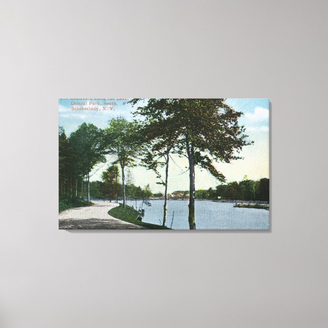 Southern Blvd View of Central Park and Lake Canvas Print (Front)