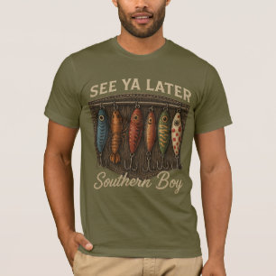 Southern Boy Fishing Rustic Hunting T-Shirt