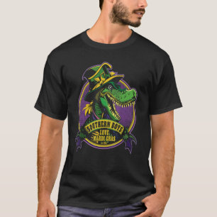 Southern Boys Love Mardi Gras, Mardi Gras Alligato T-Shirt