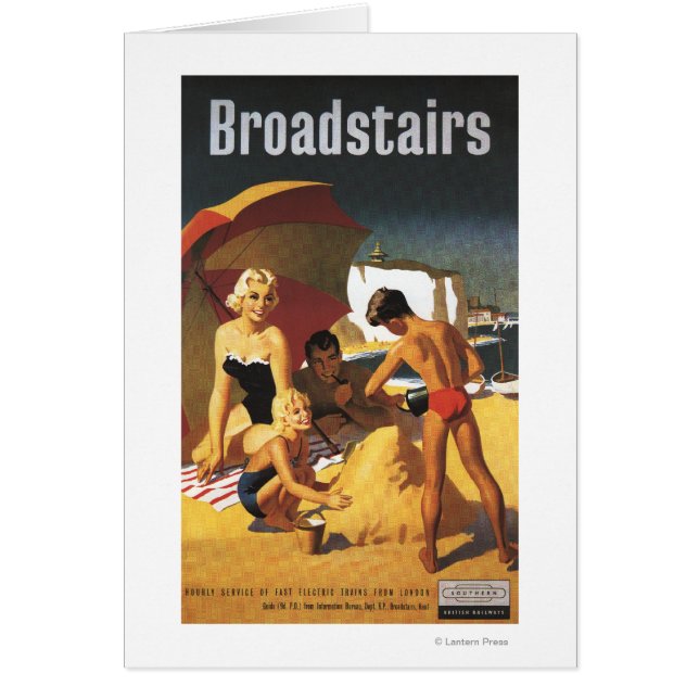 Southern British Railways Family on Beach (Front)