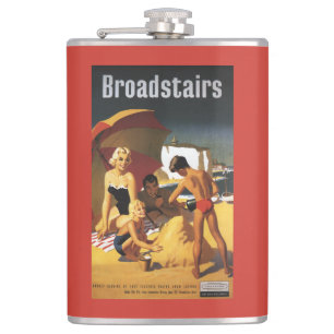 Southern British Railways Family on Beach Hip Flask