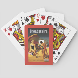 Southern British Railways Family on Beach Playing Cards