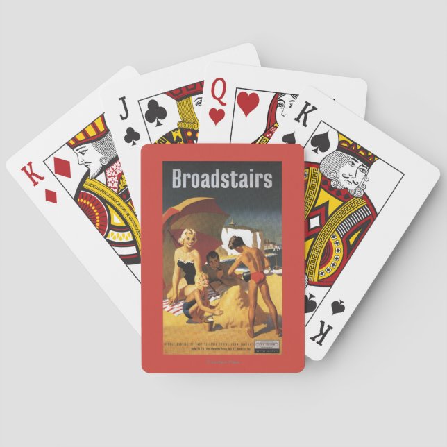 Southern British Railways Family on Beach Playing Cards (Back)