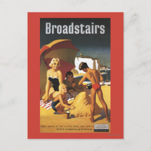 Southern British Railways Family on Beach Postcard