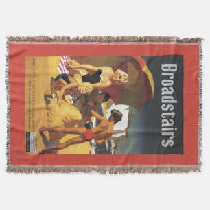 Southern British Railways Family on Beach Throw Blanket