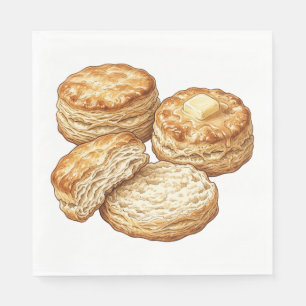 Southern Buttermilk Biscuits Food Illustration Napkin