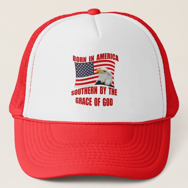 Southern By Grace of God Born American Hats Caps (Front)